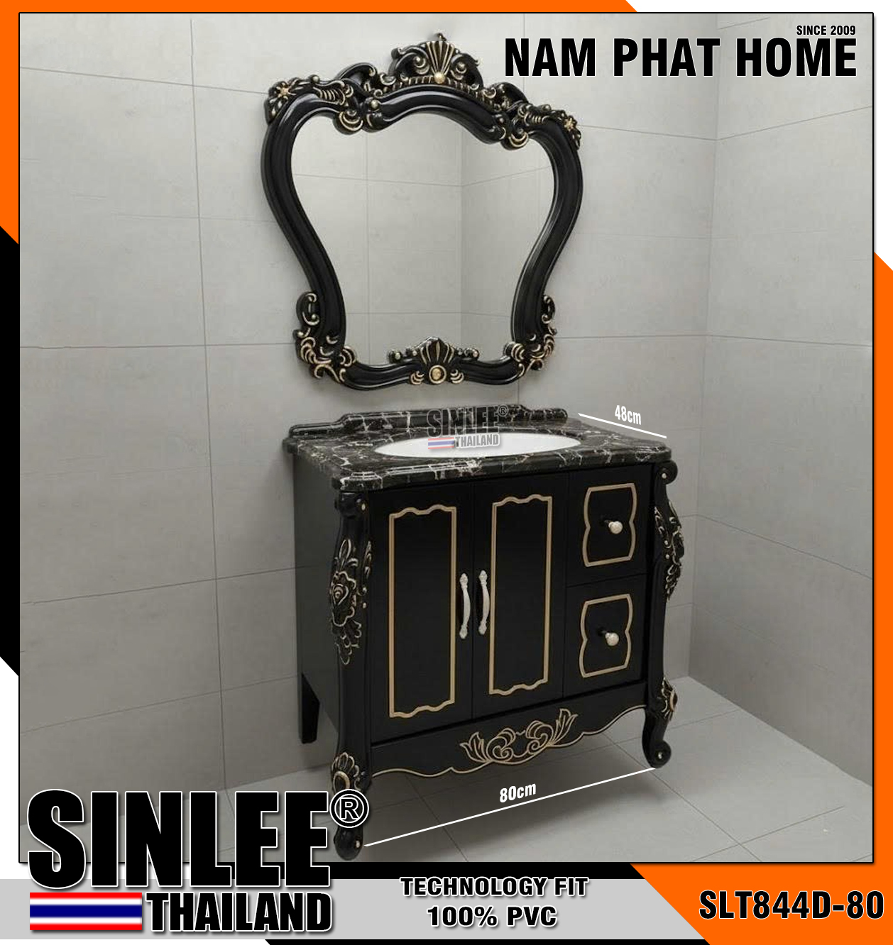 SLTD844D - LAVABO TỦ SINLEE, NHỰA PVC CHỐNG THẤM