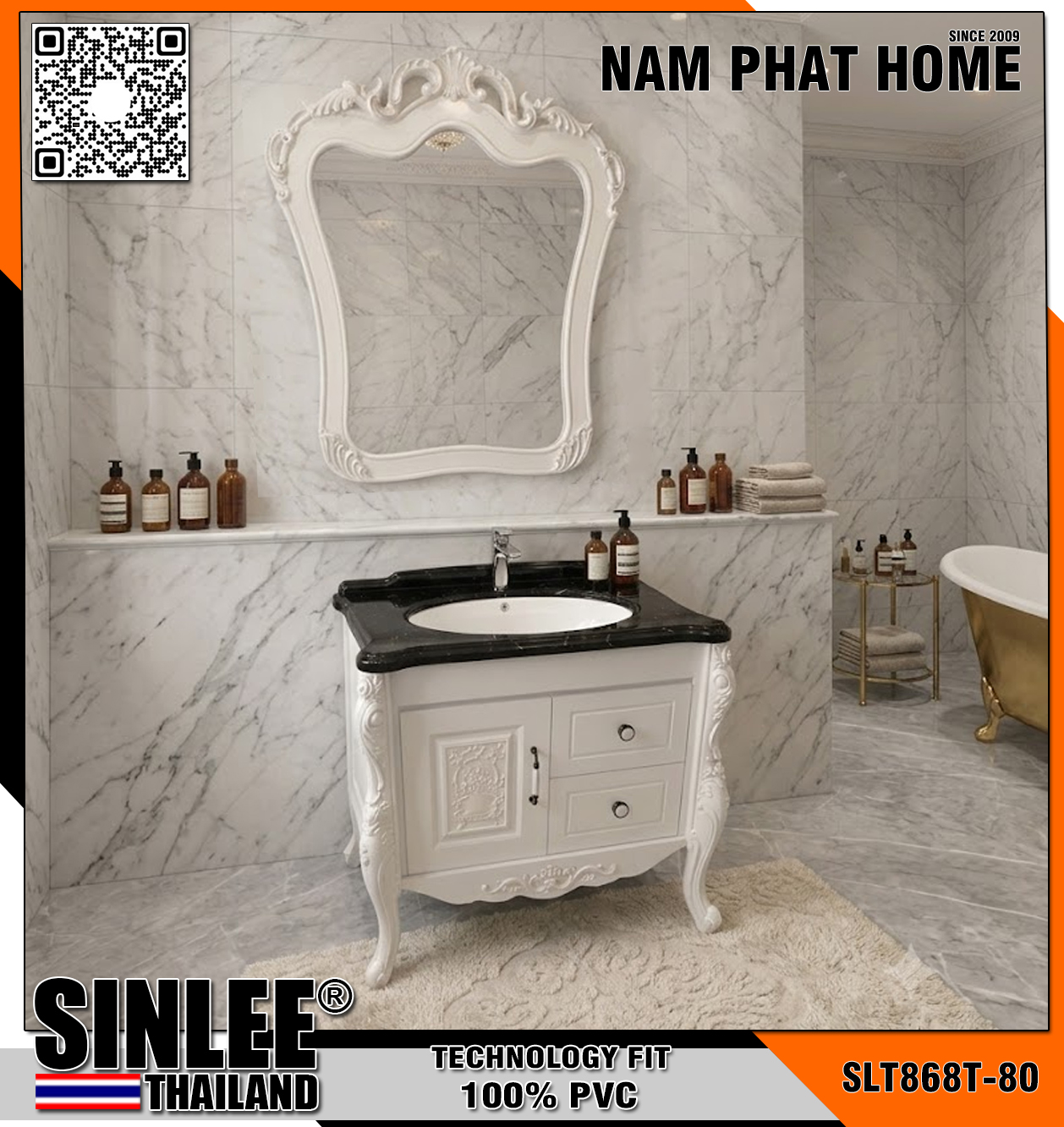 SLTD868T - LAVABO TỦ SINLEE, NHỰA PVC CHỐNG THẤM