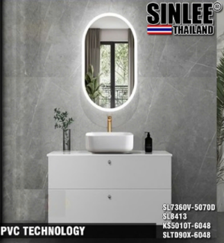 SLTD90T- LAVABO TỦ SINLEE, NHỰA PVC CHỐNG THẤM - 80CM (THANH LÝ)