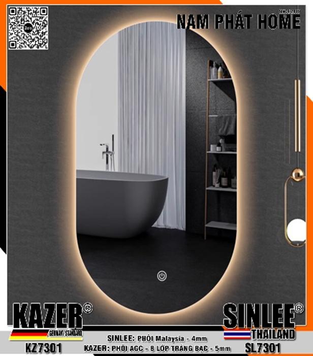 KZ7701, GƯƠNG LED HẮT SAU, PHÔI AGC KAZER TRÁNG BẠC 8 LỚP 
