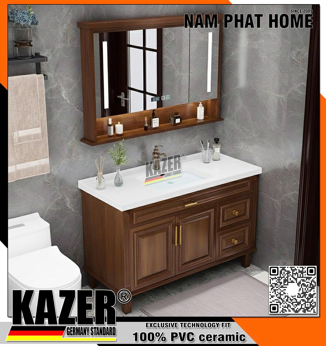 TỦ LAVABO NHỰA PVC MẪU CỔ ĐIỂN KAZER
