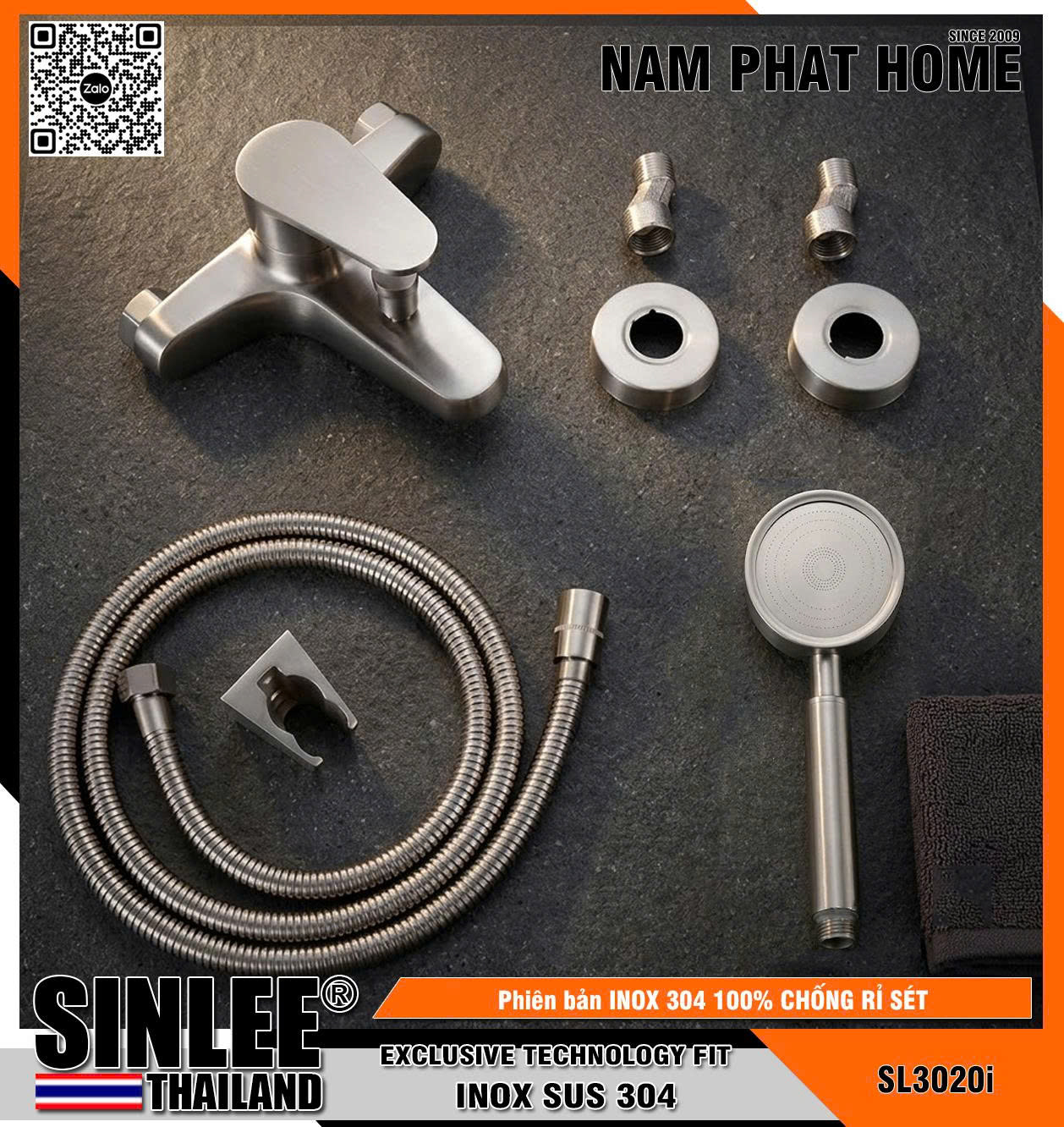 SL3020i – VÒI SEN NÓNG LẠNH CAO CẤP INOX MỜ MẪU BÈ